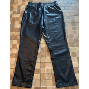 Women's DKNY Jeans Faux Leather Pants Size M Black